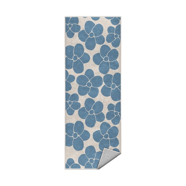 Modrý prateľný behúň 80x200 cm Blue Meadow – Mila Home