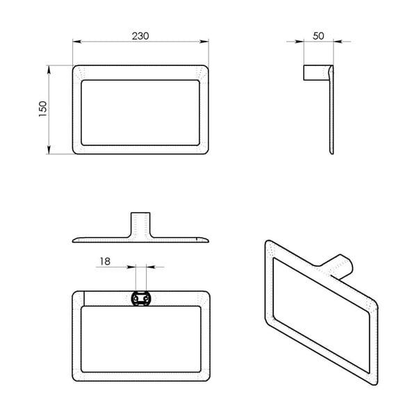 Nástenný kovový držiak na uteráky v zlatej farbe Gedy Pirenei – Sapho-image-1