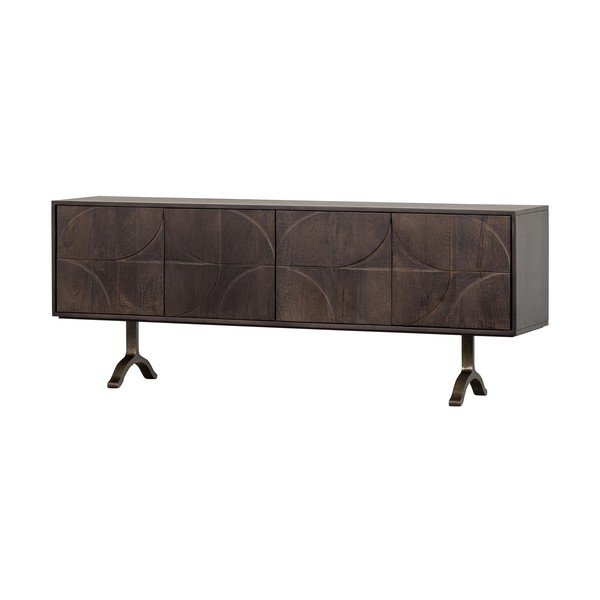Tmavohnedý TV stolík z mangového dreva 180x70x40 cm Draw – WOOOD-image-3