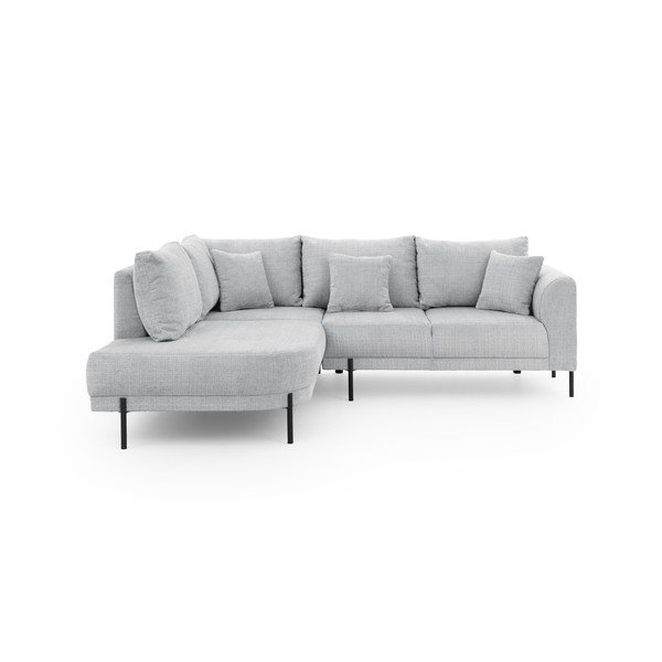 Svetlosivá ženilková rohová pohovka (ľavý roh/do L) Mauris  – Ropez