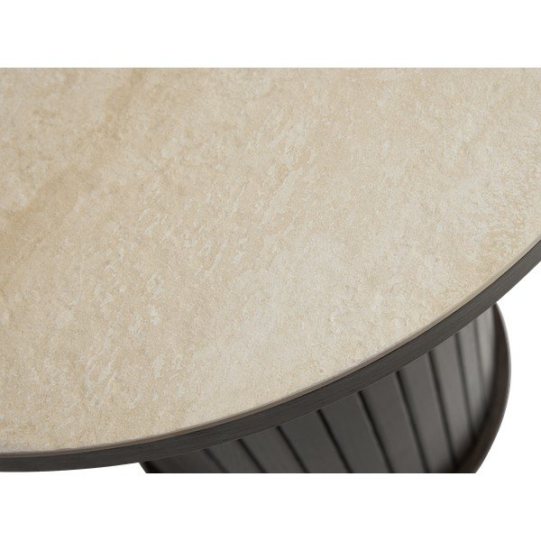 Okrúhly odkladací stolík s keramickou doskou ø 50 cm Enna – Unique Furniture-image-1