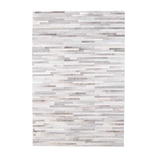 Sivý koberec z hovädzej kože Arctic Fur Patchwork Rug Shadows, 180 × 120 cm