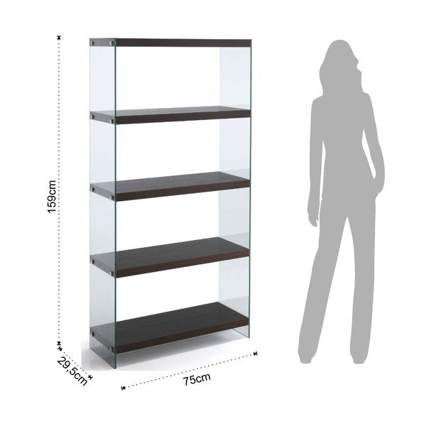 Tmavohnedá knižnica Tomasucci Nancy, výška 159 cm-image-3