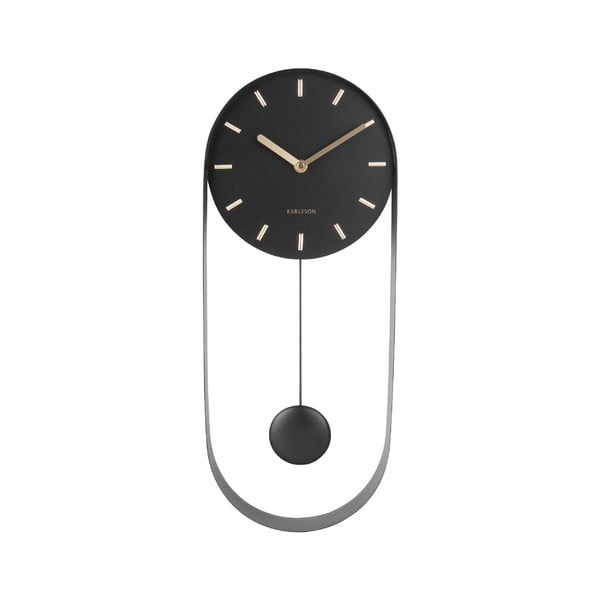 Čierne kyvadlové nástenné hodiny Karlsson Charm-image-1