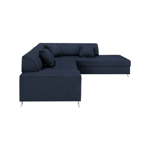 Modrá rohová rozkladacia pohovka s nohami v striebornej farbe Cosmopolitan Design Orlando, pravý roh-image-2
