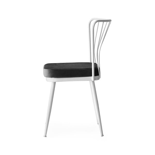 Bielo-čierne kovové jedálenské stoličky v súprave 2 ks Yildiz – Kalune Design-image-2