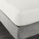 Slonovinová napínacia plachta z bavlneného saténu 90x190 cm Cotton Sateen – Bianca