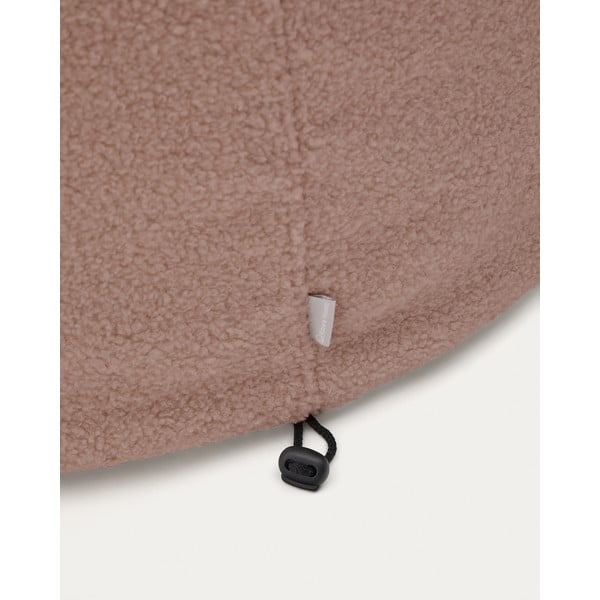 Svetloružový taburet z textílie buklé Kaeli – Kave Home-image-3