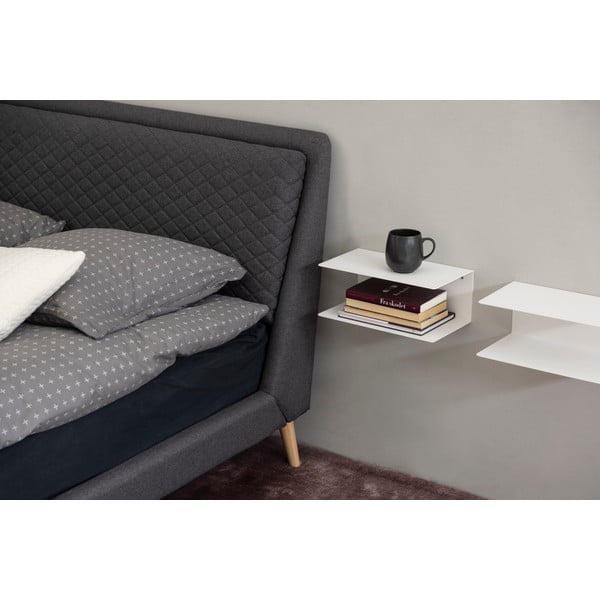 Biela dvojitá nástenná polica z kovu Actona Joliet, šírka 35 cm-image-1