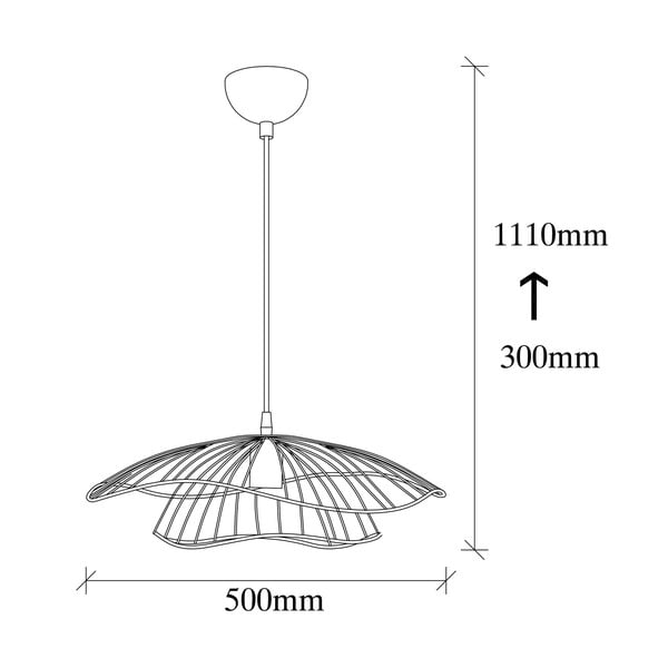 Čierne závesné svietidlo s kovovým tienidlom ø 50 cm Farac – Opviq lights-image-3
