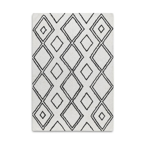 Čierno-biely koberec z bavlny s geomretickými motívmi HF Living Morocco, 140 × 200 cm