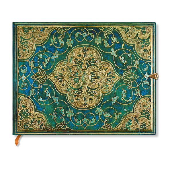 Nelinkovaný zápisník s tvrdou väzbou Paperblanks Turquoise Chronicles, 18 x 23 cm