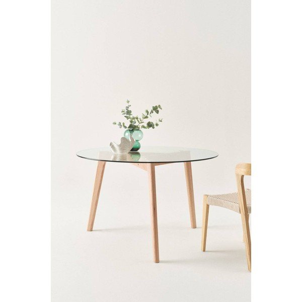 Okrúhly jedálenský stôl z dubového dreva ø 120 cm Malevik – Jotex-image-1