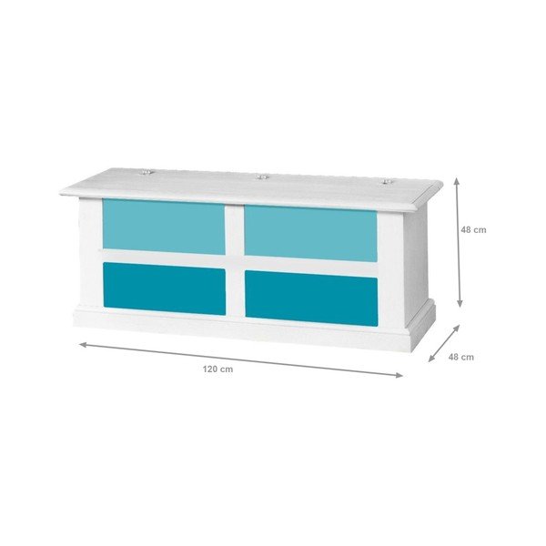 Biela truhla s modrými zásuvkami Evergreen Houso Chest-image-1