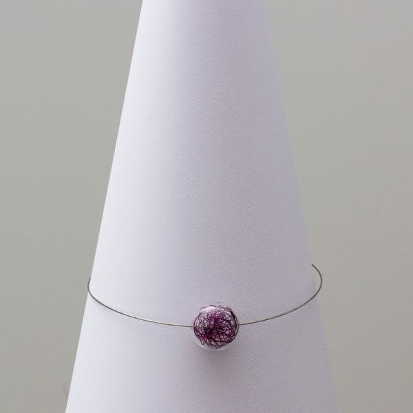 Sklenený náhrdelník ko-ra-le Wired, fialový