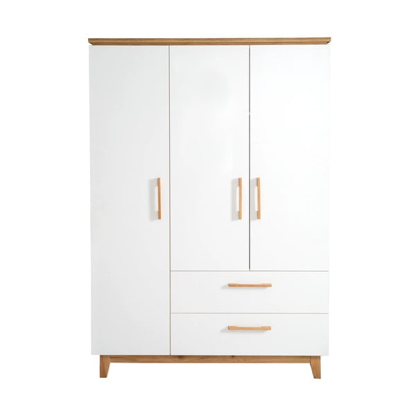 Biela detská šatníková skriňa v dekore duba 135x200 cm Finn – Roba-image-2