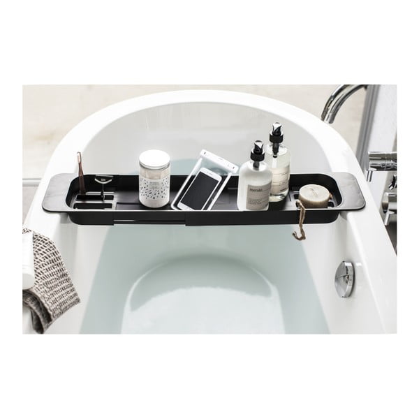 Čierna nastaviteľná polica na vaňu YAMAZAKI Tower-image-1