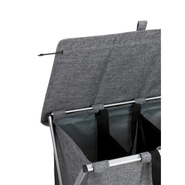 Sivý kôš na bielizeň sa 3 oddiely Wenko Trio, objem 118 l-image-4