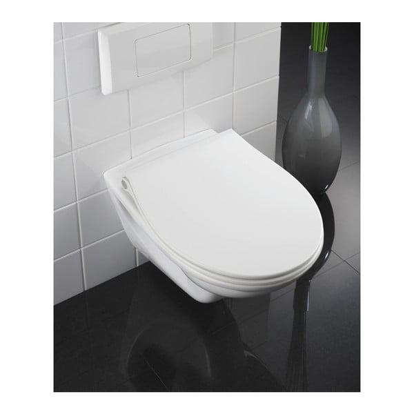 Biele WC sedadlo S LED svetlami a jednoduchým zatváraním Wenko Gubbio, 44 x 36,8 cm-image-2