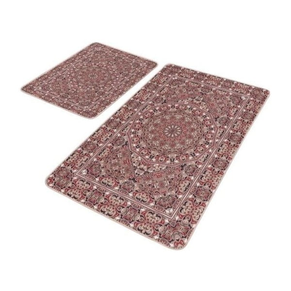 Hnedé zamatové kúpeľňové predložky v súprave 2 ks 60x100 cm – Mila Home