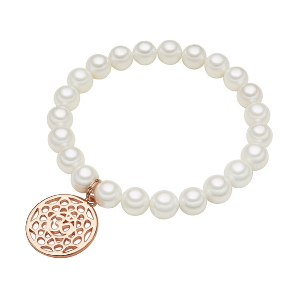Náramok s bielou perlou ⌀ 8 mm Perldesse Mia, dĺžka 18 cm