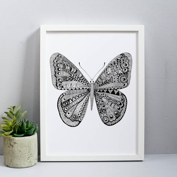 Plagát Karin Åkesson Design Butterfly Black, 30x40 cm