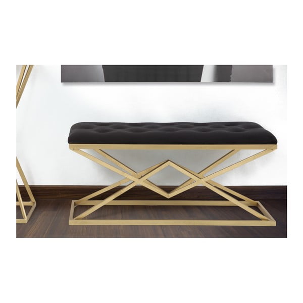 Lavica v čierno-zlatej farbe Mauro Ferretti Piramid, 100 × 40 cm-image-2