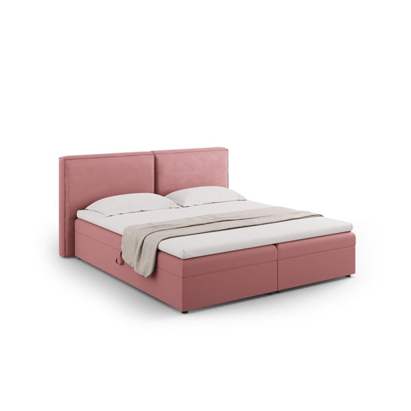 Ružová boxspring posteľ s úložným priestorom 140x200 cm Arendal – Cosmopolitan Design-image-2