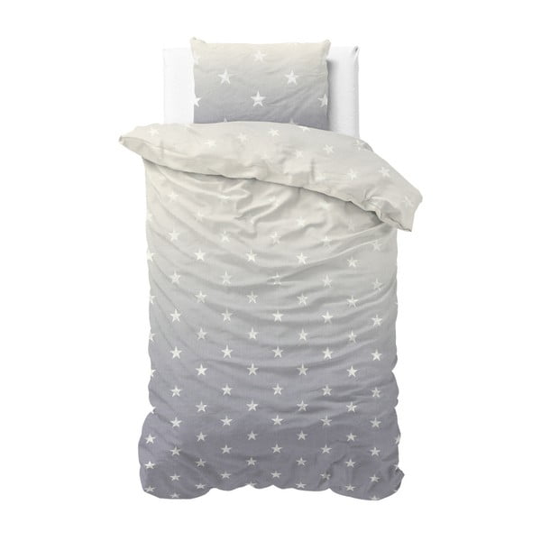 Sivé obliečky Sleeptime Twinkle Stars, 140 × 220 cm