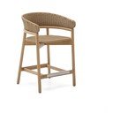 Drevená záhradná barová stolička v prírodnej farbe Arinella – Kave Home