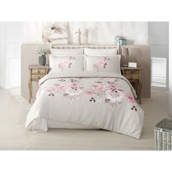 Bavlnené obliečky s plachtou na dvojlôžko Aran Clasy Claudia, 200 x 220 cm-image-1