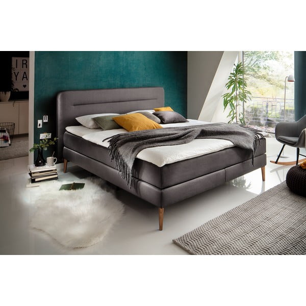 Antracitová boxspring posteľ 180x200 cm Massello – Meise Möbel-image-1