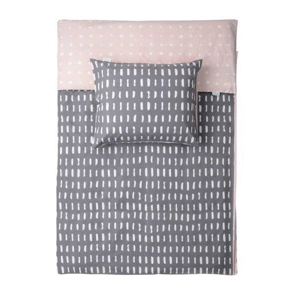 Ružovo-sivé obliečky na jednolôžko Walra Julia, 135 × 200 cm