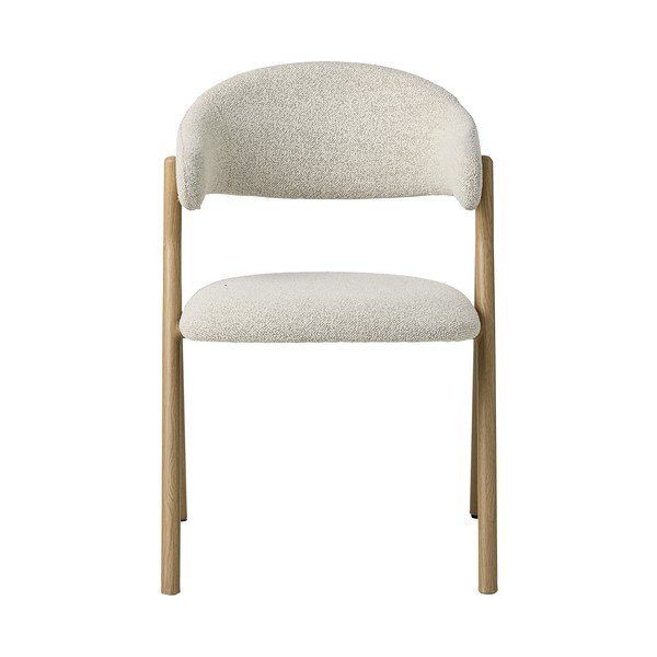 Krémovobiele/v prírodnej farbe čalúnené jedálenské kreslo s podrúčkami Frances – Unique Furniture-image-3
