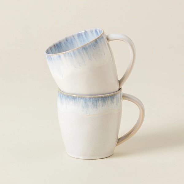 Hrnček z kameniny vo svetlo modro-bielej farbe 440 ml Brisa – Costa Nova-image-2