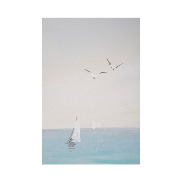 Ručne maľovaný obraz v ráme z borovicového dreva Mauro Ferretti Beach Lifebuoy, 30 × 90 cm-image-4