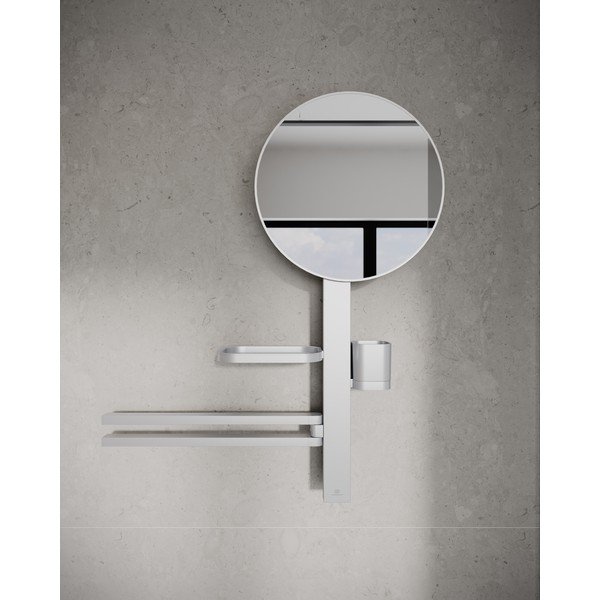 Nástenné zrkadlo s poličkou/s vešiakom ø 33 cm ALU+ – Ideal Standard-image-1
