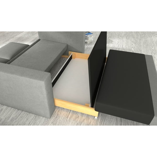 Svetlosivá zamatová rozkladacia/s úložným priestorom pohovka 151 cm Wave – ELTAP-image-2