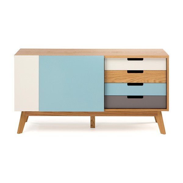 Komoda s modrými detailmi Woodman Chaser-image-2