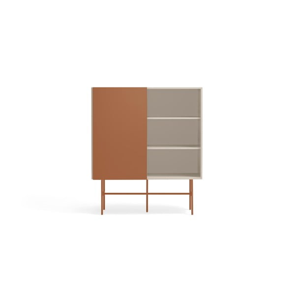 Vysoká komoda s posuvnými dverami v béžovo-tehlovej farbe 120x140 cm Nube – Teulat-image-2