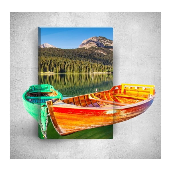 Nástenný 3D obraz Mosticx Two Boats On The River, 40 × 60 cm