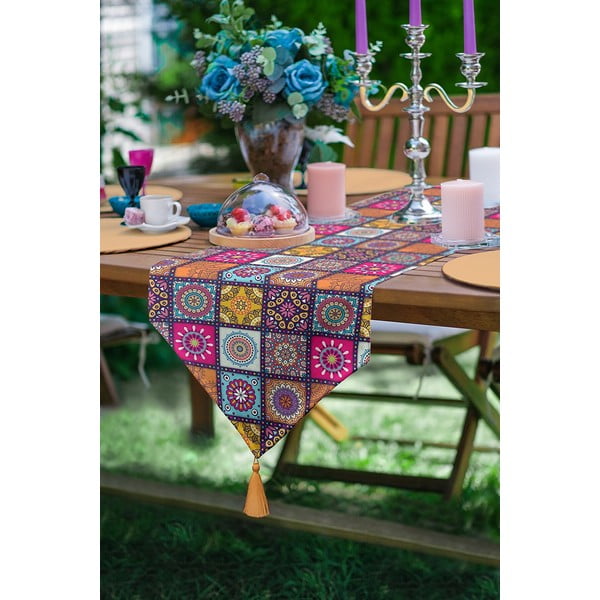 Behúň na stôl 45x140 cm Mandala Tiles – Minimalist Cushion Covers-image-2