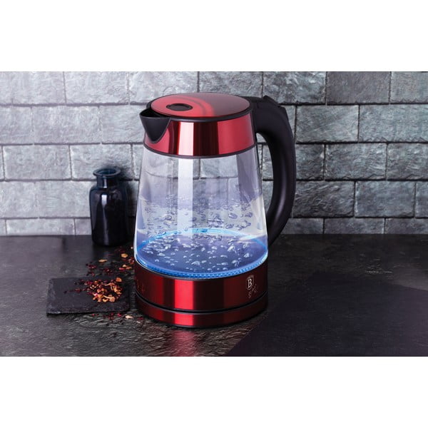 Červená rýchlovarná kanvica 1.7 l Burgundy Metallic Line - BerlingerHaus-image-1