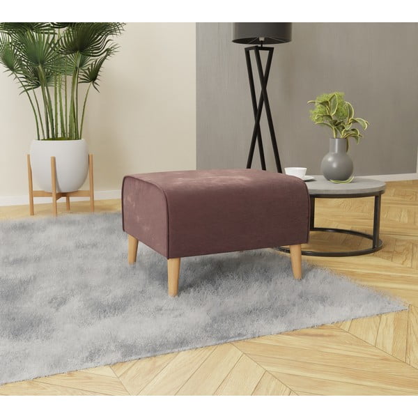 Ružová zamatová podnožka Carole - Ropez-image-2