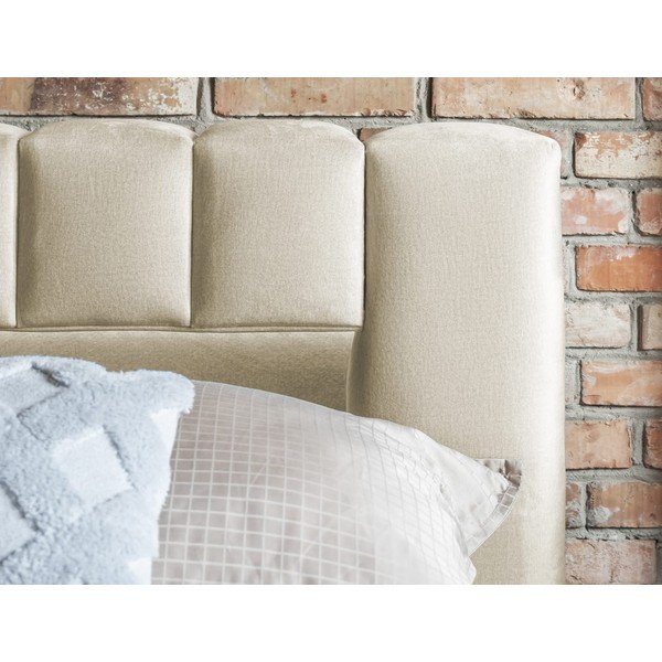 Béžová čalúnená dvojlôžková posteľ s úložným priestorom s roštom 140x200 cm Lamica – ELTAP-image-4