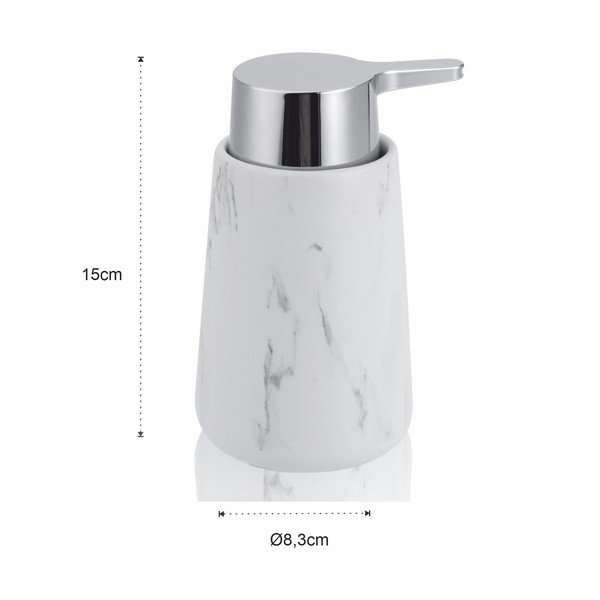 Biely keramický dávkovač mydla 200 ml Marble - Tomasucci-image-1