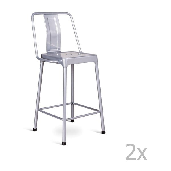 Sada 2 barových stoličiek v striebornej farbe Design Twist Magoye