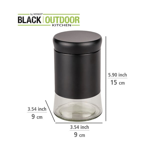 Sklenená dóza na potraviny Black Outdoor Kitchen Boga – Wenko-image-3