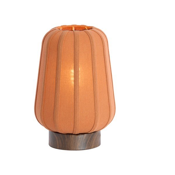 Kovová stolová lampa v terakotovej farbe s textilným tienidlom (výška  29 cm) Bibia – Light & Living-image-2