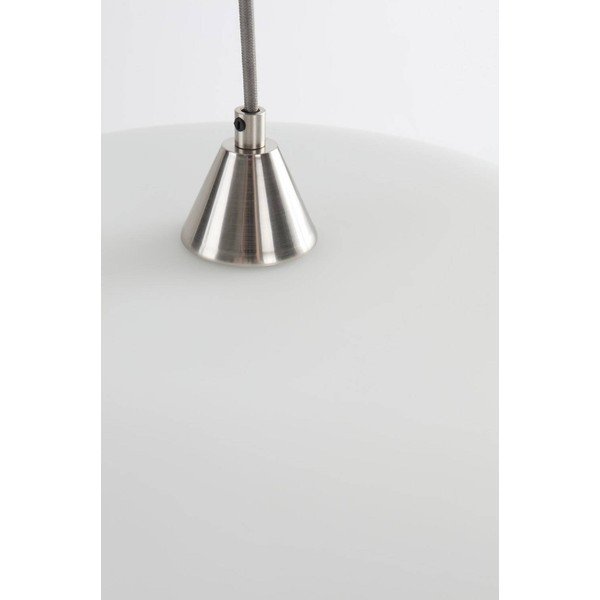 Biele/v matne striebornej farbe závesné svietidlo z opálového skla ø 43 cm Thalia – Jotex-image-2